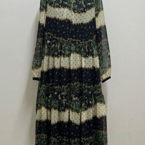 【新品未使用品】yukiemon リボンボーダー長袖ワンピース Mサイズ☆ユキエモン