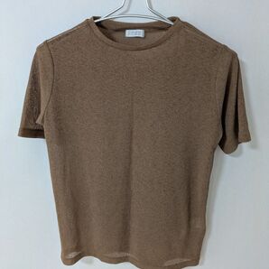 LOWRYS FARM ローリーズファーム 半袖 シアー カットソー ブラウン F