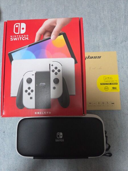 Nintendo Switch 有機ELモデル ホワイト + 公式ケース+64GB SDカード+画面シート1枚