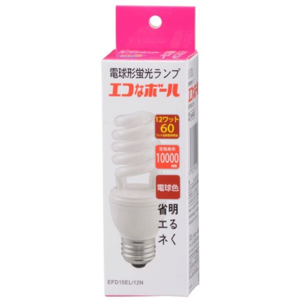 新品 オーム電機 電球形蛍光灯 エコなボール60W形口金E26電球色