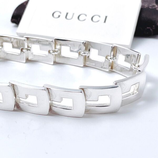 希少*グッチ GUCCI 925 ブレスレット シルバー メンズ P8 アクセサリー ヴィンテージ