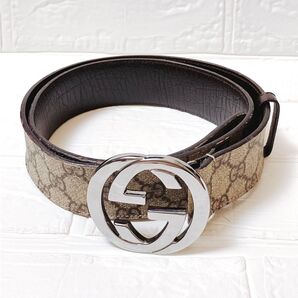 グッチ GUCCI GG プリーム ベルト メンズ 1159 インターロッキングG シルバー金具