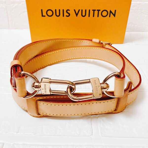 ヴィトン Vuitton レザー ヌメ革 ショルダーストラップ ベルト ER41 バッグ用 斜め掛け ゴールド金具 レディース