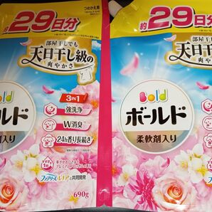 ボールド 柔軟剤入り洗剤 華やかおひさまとプレミアムブロッサムの香り 29日分!2袋セット ゆうパケット便