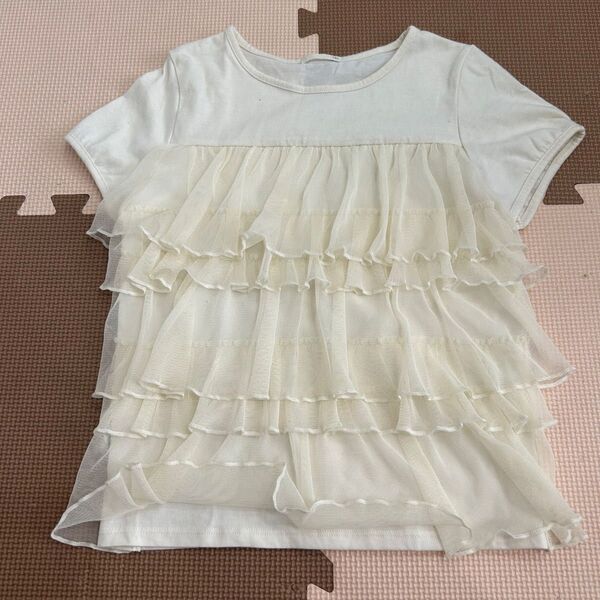 GU ジーユー Tシャツ 半袖 ふりふりトップス ふりふりTシャツ 140㎝