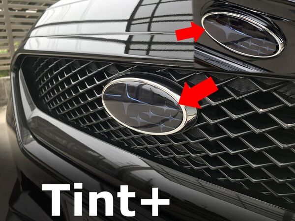 Tint+何度も貼れる エンブレム スモークフィルム(スモーク20% 前後2枚セット)WRX S4/STI VAG/VAB