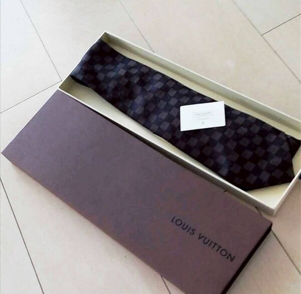 LOUIS VUITTON ルイヴィトン ネクタイ ダミエブラウン 化粧箱入り◆送料1000円無料