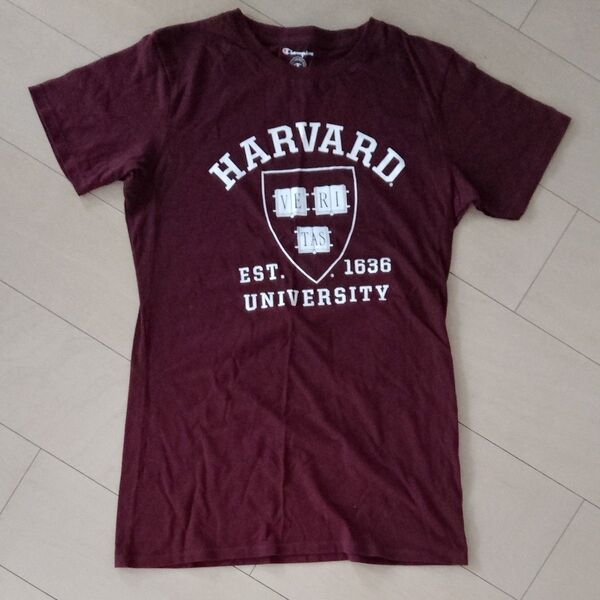 美品◆ハーバード大学 半袖Tシャツカレッジロゴマークプリント Sサイズ チャンピオン古着アメカジ 男女兼用
