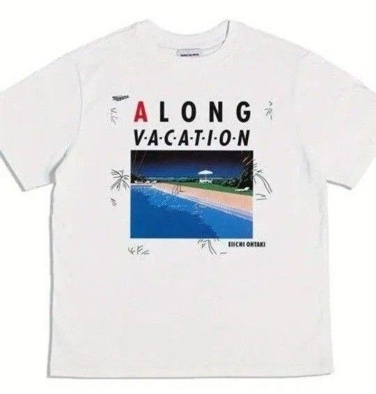 新品未使用◆大瀧詠一ロングバケーション 永井博コラボ グラフィックTシャツホワイトMサイズ◆送料無料 男女兼用 バカンスリゾート