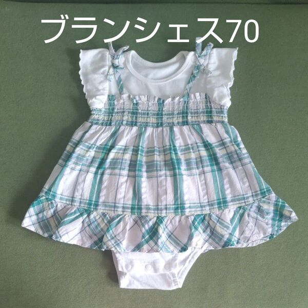 70 ブランシェス 女の子 半袖 ロンパース branshes ベビー服 夏 ワンピース
