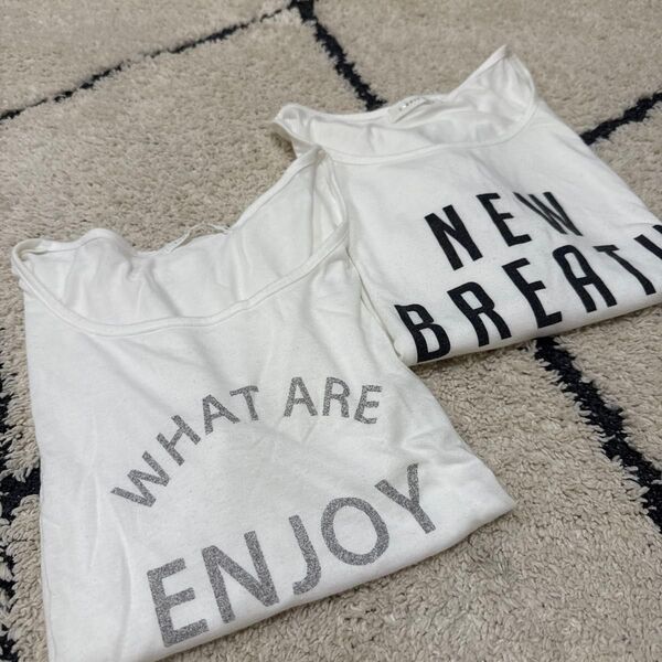 美品 LOWRYSFARM 白 ロゴTシャツ 2枚セット