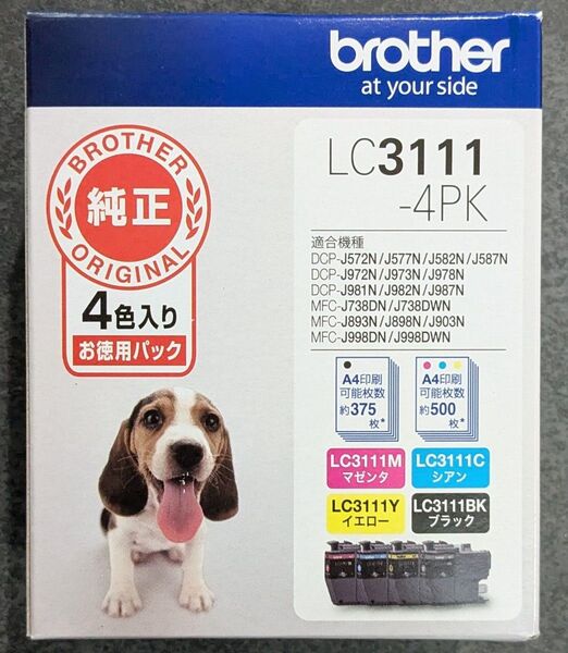 新品未使用 ブラザー工業 brother 純正 インクカートリッジ LC3111-4PK(お徳用4色パック)