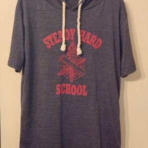 STEADY HARD SCHOOL 半袖パーカー グレー