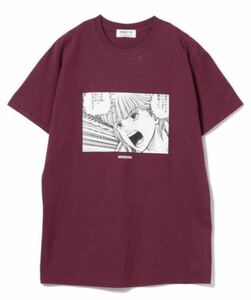  new goods Beams flag staff electro- . young lady video girl T-shirt S size dark red wine BEAMS katsura tree regular peace 