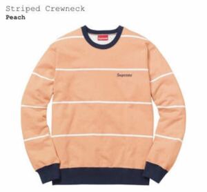 新品 Supreme Striped Crewneck ピーチ色 Sサイズ シュプリーム