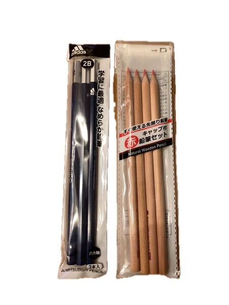 新品 鉛筆赤鉛筆7本セット uni adidas 2B MITSUBISHI PENCIL 六角軸