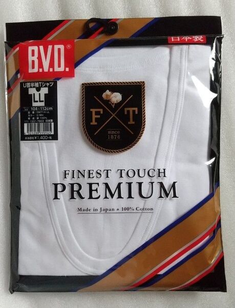 B.V.D. BVD U首半袖Tシャツ FINEST TOUCH PREMIUM サイズ LL(XL) 日本製