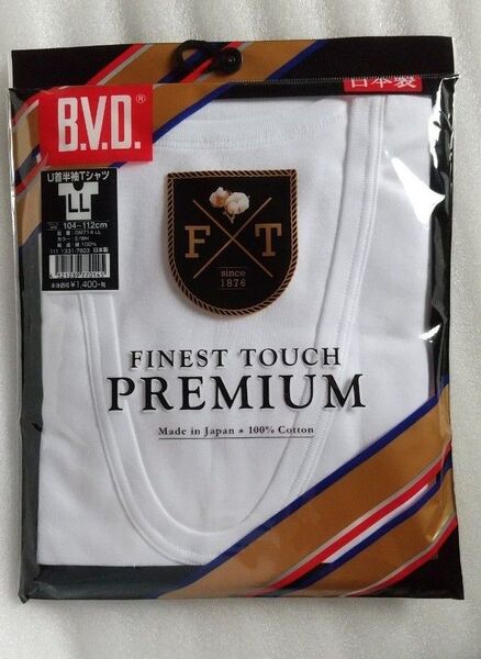 B.V.D. BVD U首半袖Tシャツ FINEST TOUCH PREMIUM サイズ LL(XL) 日本製