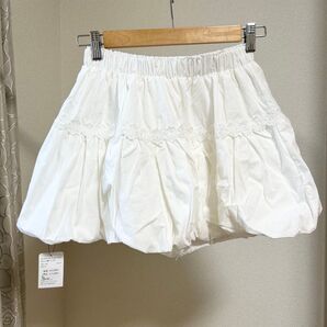 スプレイ バルーン切り替えミニスカート 新品未使用 ホワイト ベージュ