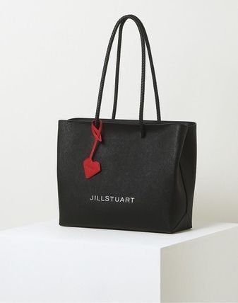 JILL STUART バッグ ブラック 黒 赤 ハート チャームトート 牛革 レザー トートバッグ ナヨン 本革