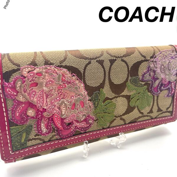 【正規品!!】COACH コーチ 花柄 長財布