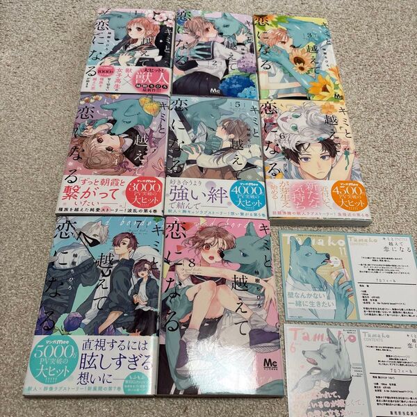 柚樹ちひろ「キミと越えて恋になる 1〜8巻」イラストカード付