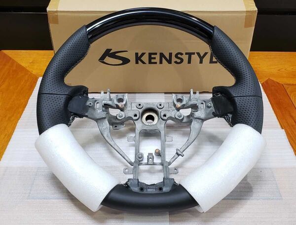 KENSTYLE│ケンスタイル│T32 エクストレイル 前期│ステアリング│NC01 ピアノブラック/レザーコンビ
