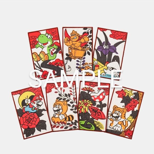 【新品未使用】全種 マリオ花札 ハーフタオルハンカチ