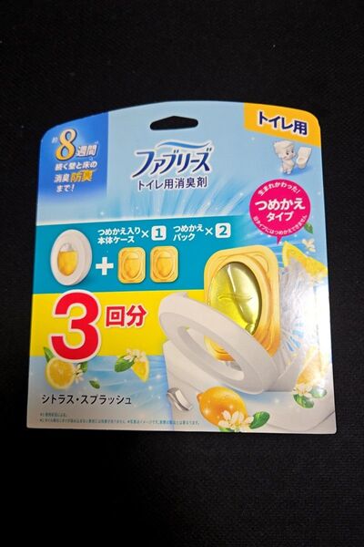 P&G ファブリーズ トイレ用 消臭剤 置き型 シトラス・スプラッシュ 6.3ml 本体+レフィル2個入×1セット