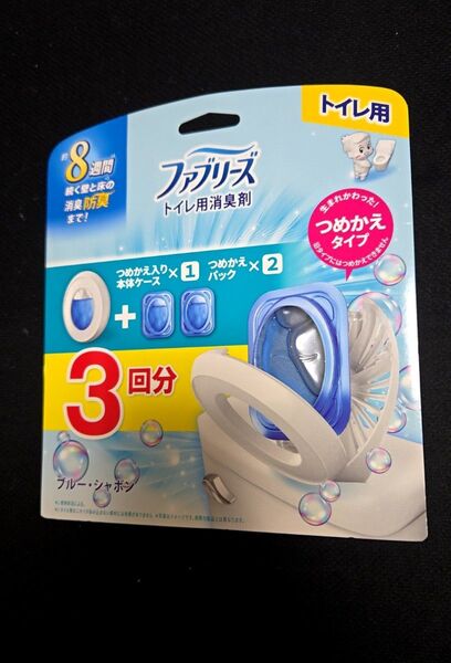 P&G ファブリーズ トイレ用 消臭剤 置き型 ブルー・シャボン 6.3ml 本体+レフィル2個入×1セット
