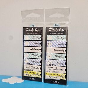 ミドリカンパニー 付箋紙 ジャーナル デイリー リボン柄 2袋 手帳 スケジュール帳 ノート メモ