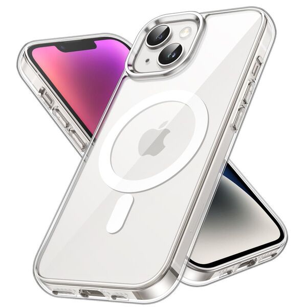 iPhone 14 Plus 6.7インチ用 マグネット ケース MagSafe ワイヤレス充電対応 衝撃吸収 クリア