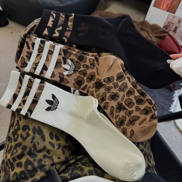 adidas アディダス 豹柄 靴下 3足セット