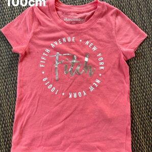 ⑤ アバクロ キッズ Tシャツ 半袖Tシャツ 半袖 S アバクロキッズ 100 100cm ピンク 子供 こども キッズ 子供服