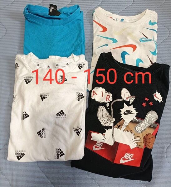 NIKE adidas Tシャツ 4枚 ジュニア キッズ 140 - 150cm 子供 まとめ売り ナイキ アディダス