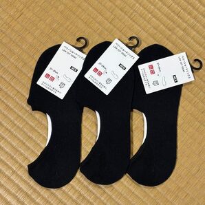 UNIQLO ユニクロ ベリーショートソックス 27-29cm ブラック 三足セット