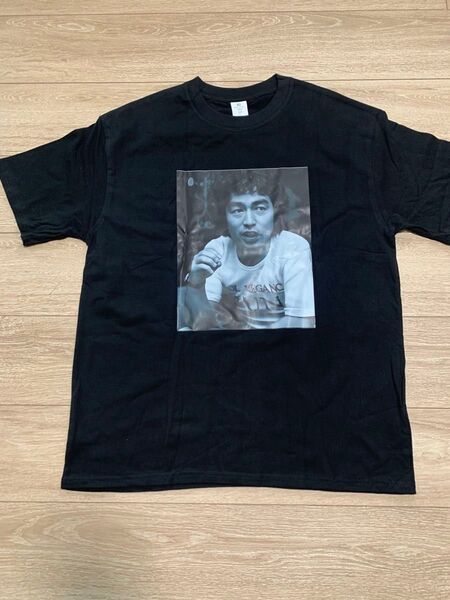 志村けん Tシャツ 黒 ブラック ドリフターズ コメディアン お笑い芸人 レジェンド 昭和レトロ L