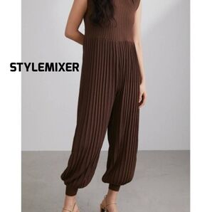 STYLEMIXER スタイルミキサー ドライニットプリーツオールインワン