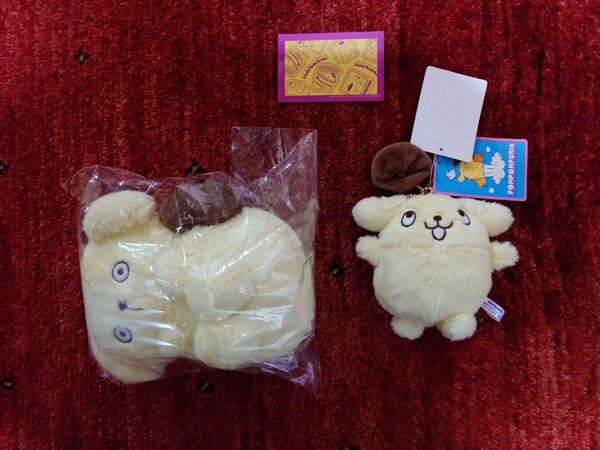 ポムポムプリン びっくりぬいぐるみ ピョーンマスコット 宮下パーク ポップアップ 2個セット ノベルティのシール付き
