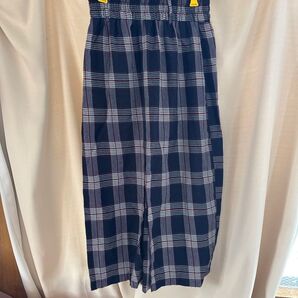 チェック柄 ネイビー ロングスカート