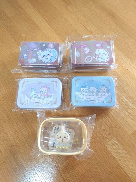 ●ちいかわ●うさぎ●ハチワレ●モモンガ●古本屋かに●缶入りミニスターセット●缶入りメモ●ぷっくりクリアミニポーチ●5個セット●