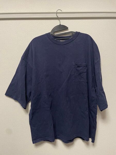 Good wear SUPER BIGシルエット ポケットTシャツ 半袖 ネイビー Lサイズ