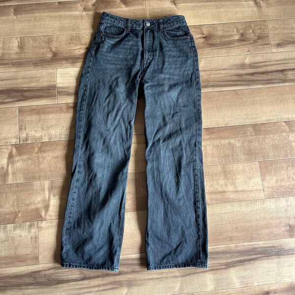 H&M ワイドパンツ デニムパンツ ジーンズ ダークグレー EUR 38 ボトムス