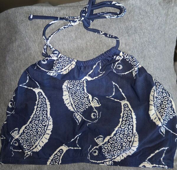 新品未着用 レディースホルターネック セパレート水着 お魚柄