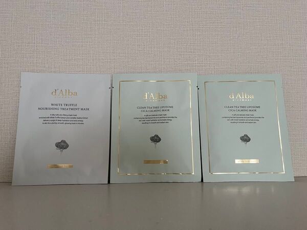 新品未使用 ダルバ ホワイトトリュフナリシングトリートメントマスク&クリーンティーツリーリポソームシカカミングマスク 3枚セット