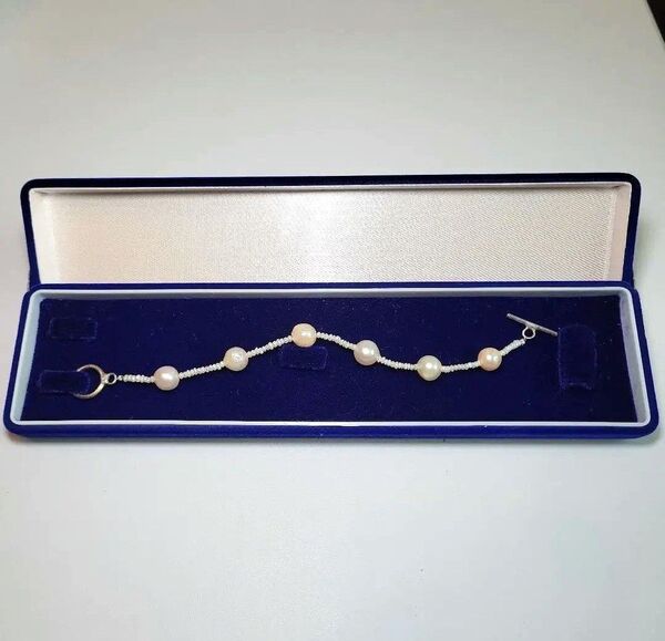 パール 真珠ブレスレット アクセサリー レディース 女性 アンクレット 白 中古 シルバー