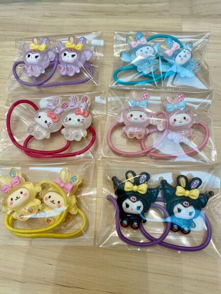 ヘアゴム かわいいヘアゴム12点セット クリアキャラクター