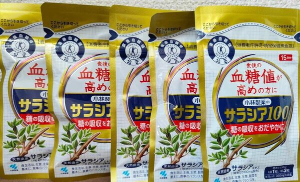 5個 小林製薬 サラシア100 賞味期限2025.11.13