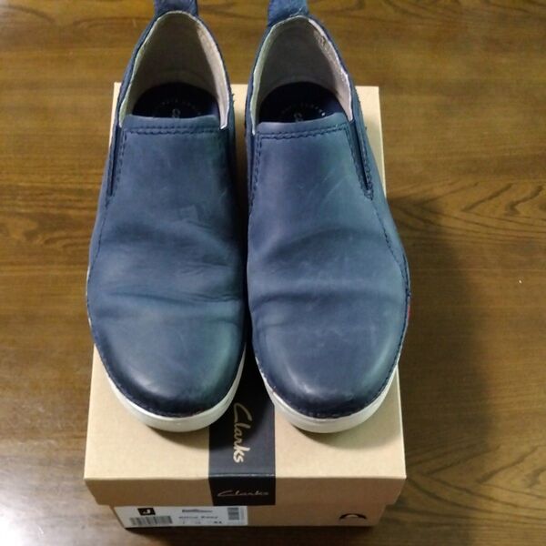 Clarks メンズ スリッポン ネイビー25.5cm Clarks Kitna Easy/キトナイージー 定価17000円