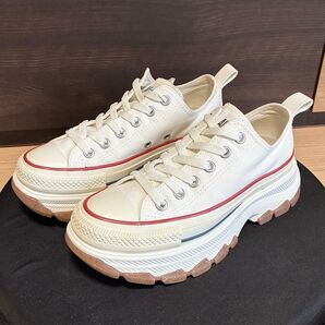 美品 定価¥14,300 コンバース トレックウエーブ OX 23.5cm ローカット converse TREKWAVE 厚底